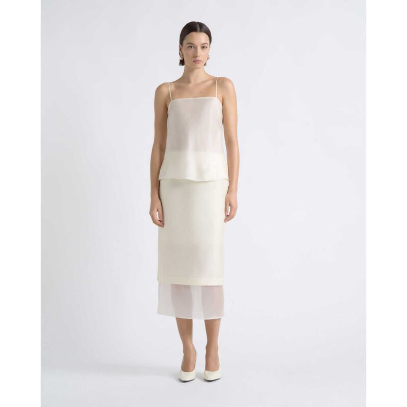 Cue Silk Organza Contrast Midi Skirt image number 3
